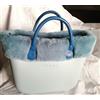 O bag Borsa Nuova Originale - Col. Acqua Chiara - Interno Blu Bordo Pelliccia