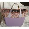 O bag Borsa Nuova Originale - Col. Viola - Interno Nero Bordo Pelliccia