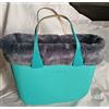O bag Borsa Nuova Originale - Col. Turchese - Interno Verde Bordo Pelliccia