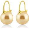 HUGE TOMATO Orecchini pendenti con perline dorate, eleganti orecchini in argento sterling 925 da 14 mm con chiusura placcata oro 14k per la moda femminile