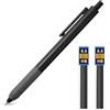 AOOSU Matite Meccaniche Set, 0.5MM Matita Meccanica Satinata, Art Matite Portamine con 2 Tubo HB Mine Art con Mine per Artista Studenti Bambino Disegno Scrittura Schizzi (Nero)