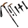 Wrzbest Bastone da trekking in lega di alluminio con chiusura rapida, telescopico, bastone da passeggio regolabile,con impugnature in sughero, punte in tungsteno