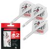 Target Darts Target Japan K Flex Sistema di Alette e Aste per Freccette, No.2 | Confezione da 3 Kflex all in One Flight, Bianco Paul LIM Accessori Freccette | K-Flex Dart STEM - Corto (19mm)