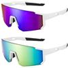 Starvortex 2 Pezzi Occhiali Ciclismo Uomo UV400, Occhiali Sportivi Polarizzati, Occhiali da Corsa Superleggeri TR90 per MTB, Ideali per Bici, Corsa, Pesca, Trekking e Arrampicata (2 Colori)