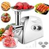 SINZUX Tritacarne e Salsicciaio elettrico, Tritacarne e Salsicciaio da 2800 W, ruota in avanti e indietro, con 3 diverse piastre di taglio, set per salsicce e kubbe (bianco)
