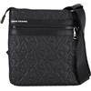 Armani Exchange Body da uomo a doppia tasca Embossed Monogram Texture Crossbody, nero, Nero, taglia unica