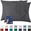 Vielit Federa 70 x 90 cm Antracite Morbida Cuscino 70 x 90 cm Set di 2 Pezzi in Microfibra Decorativa Copricuscino per Cuscino 70 x 90 cm Certificato Ecologico Resistente Ipoallergenico