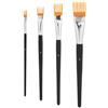 Fukaisu 4pz Pennelli a Forma di Pettine, Quattro Misure Pennelli Professionali Dalla Texture Piatta Adatti per Pittura Acrilica Pittura a Olio Acquerello Guazzo