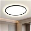 EASY EAGLE Plafoniera LED Soffitto 40cm Rotonda, 4000K Luce Naturale, Nero Lampadario LED Soffitto, IP44 Impermeabile Lampada da Soffitto per Bagno Balcone Cucina Soggiorno Ufficio