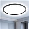 EASY EAGLE Plafoniera LED Soffitto Ø50 cm, 6500K 52W Plafoniera da Soffitto Rotonda, IP44 Impermeabile Lampadario LED Soffitto Nero per Camera da Letto, Bagno, Cucina, Soggiorno