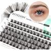 BEYELIAN Ciglia Finte Ciuffetti 72 Pcs D+ Curl 10-16mm Mixed Ciuffetti Extension Ciglia Fai Da Te Ciglia Finte per Uso Personale a Casa (Radiant)