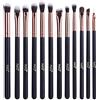 MSQ 12 pezzi Pennello per ombretti Pennelli per Trucco Occhi Professionali Pennelli Make Up Occhi Per Applicazione Contorno e Definizione Sfumature Ombretto Eyeliner il Trucco Occhi (oro rosa)