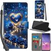 PHINIENLAND Cover per Samsung Galaxy S10 Plus Case PU Pelle Custodia [Kickstand] [Chiusura magnetica] [Slot per Schede], Portafoglio Flip Custodia per Samsung S10 Plus,Rose blu