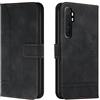 Bravoday Cover per Xiaomi Mi Note 10 Lite 5G, Flip Custodia in Pelle PU Portafoglio Custodia per Xiaomi Mi Note 10 Lite 5G, con Slot per Schede, Nero