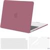 MOSISO Custodia Compatibile con MacBook Air 13 Cover M5 A3449 M4 A3240 M3 A3113 M2 A2681 2026-2022, per MacBook Air 13,6'' display Liquid Retina Case&Copritastiera&Pellicola, Polverosa Rosa