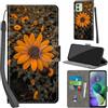 PHINIENLAND Cover per Motorola Moto G54 5G / G54 Power Case PU Pelle Custodia [Kickstand] [Chiusura magnetica] [Slot per Schede], Portafoglio Flip Custodia per Moto G54 5G,Crisantemo