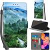 PHINIENLAND Cover per Samsung Galaxy A10 custodia portafoglio Foresta | 3 scomparti carte, 1 tasca banconote, Chiusura magnetica, Supporto, Pelle PU flip cover per Samsung A10