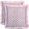 CPC COTTON PRINT CLUB CPC - Federa per cuscino con volant in zaffiro rosa, 45,7 x 45,7 cm, in cotone a righe, per soggiorno, con cerniera nascosta, stile bohémien, con cerniera nascosta da 35,5 cm o graziosi cuscini da