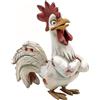Bicuzat Divertente statua di gallo bianco, scultura artistica da tavolo in resina divertente decorazione a forma di gallo, decorazione rustica da tavolo, decorazione da tavolo con animali da fattoria