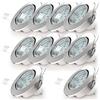 B.K.Licht Faretti LED ad incasso orientabili, set da 10, plafoniere da soffitto e per l'illuminazione da interno, include 10 lampadine GU10 da 3W, corpo metallo color nickel opaco, 230V IP23