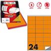 MARKIN Etichetta adesiva C/500 arancio fluo 100fg A4 70x36mm (24et/fg) Markin