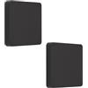 UFURMATE Placca da parete vuota, 2 pezzi, in plastica, senza viti, 1 uscita, per interruttori della luce inutilizzati (nero, 60 x 60 mm)