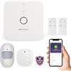 Wolf Guard Wolf-Guard WM4N Allarme 4G WiFi Intelligente per Casa, Sistema Antifurto Senza Fili con App Tuya/Smartlife, Telecomando, Sensore Porte/Finestre e Rilevatore Movimento
