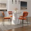 DEGHI Tavolo da pranzo rotondo 120 cm con piano in ceramica effetto marmo bianco con base in metallo - Gringo