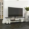 Dmora - Mobile porta TV Lysithea, Credenza da soggiorno, Armadio basso per TV, Base parete attrezzata, 120x30h33 cm, Antracite e Grigio