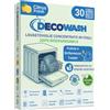 DECOWASH Detersivo Lavastoviglie in Fogli Ecologici (Fino a 60 Lavaggi) - Senza Plastica, Fosfati né Cloro. Biodegradabile, Vegano, Sicuro. Pulizia, Brillantezza, Protezione e Anticalcare