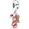 Vegaine Ciondolo Gingerbread Charms per Braccialetti Charms San Valentino Natale Gioielli Regali per Donne