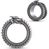 COOEAR Calibri per orecchie, gufo occhiello, tunnel, orecchini a forma di carne, in acciaio inox, argentati., 3/4"(19mm), Metallo, Arenaria