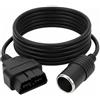 QWORK® Connettore Adattatore da OBD2 a accendisigari 16 Pin - Cavo di prolunga 18 AWG 60 cm - per Alimentatore per Auto