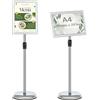 Mutualsign A4 Espositore Regolabile da Pavimento - Supporto in Alluminio per Poster e Avvisi - Sostituzione Rapida (Argento)