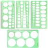 XRVRILE 4 Pezzi Maschera Geometrica, per Disegno Tecnico, Maschere da Disegno con Cerchi, Ovali e Cerchi Grandi, Dima Geometrica in Plastica Trasparente per Scuola Studio Ufficio
