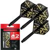 Target Darts Target Japan Hot Shot K Flex Sistema di Alette e Aste per Freccette, No.2 | Confezione da 3 kflex All In One Flight, Player Edition Harith Lim Accessori per Freccette | K-Flex Dart Stem - Corto (19mm)