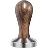 Flexzion Caffè Tamper Machine 58mm Diametro In Acciaio Inox Base Piatto Impugnatura Maniglia Barista Espresso Bean Press Strumento in Argento Accessori Da Cucina 1 58mm Base Legno