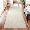 Famibay Tappeto Corridoio 80x200cm Antiscivolo Tappeto Runner Cucina Moderna Passatoia Corridoio Lavabile Morbido per Cucina Lavanderie Ingresso Beige