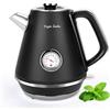Taylor Swoden Aladin - Bollitore Elettrico Vintage, Bollitore Acciaio Inox, Bollitore Retro Elettrico, 1.7L, 2200W, Visualizzazione della temperatura, Spegnimento automatico, Nero