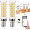 I-SHUNFA Lampadine Intelligenti WLAN E14, Lampadine a LED E14 Dimmerabili, 6W 500Lm + 2700-6500K, Controllo Vocale (2er Pack)