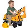 HOMCOM Ruspa a spinta 2 in 1 con Escavatore e Mordente per Bambini 2-3 Anni, Vano Nascosto, 90x28x58cm, Giallo | Aosom Italy