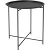 Outsunny Tavolino da Giardino con Vassoio Rimovibile e Gambe Pieghevoli in Acciaio, Ø46x50 cm, Nero