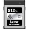 Lexar Scheda CFExpress professionale serie SILVER da 512 GB, scheda CFe di tipo B fino a 1750 MB/s in lettura, scheda CF adotta PCIe Gen3x2, scheda di memoria CF compatibile con DSLR, retromarcia con