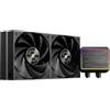 Mars Gaming ML-PROII240 Raffreddamento Liquido AIO 450W TDP, Pompa 4ª Gen Opti-Chamber Base in Rame e Microcanali, 2x Ventola 120mm FDB, Blocco in Alluminio Spazzolato con FRGB Lineare, Nero