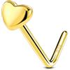 OUFER 20G Heart Nose Stud L-Shaped 925 Sterling Silver Nose Piercing Stud 7 mm Nose Jewellery Gold Nose Ring Body Piercing Jewelry Nose Piercing Nostril Piercing