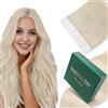 Easyouth Extension Capelli Veri Biadesive Biondo Biadesive Extension Capelli Veri Biondo Bianco Umani Adesive Capelli Extension Invisibile 40cm 40g 20Pz #1000