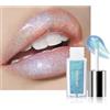 Lestpola Rossetto liquido glitterato, blu idratante 3D volume, lucidalabbra olografico, lucido con velo colorato, durevole, impermeabile, non appiccicoso, trucco High Shine per donne 05
