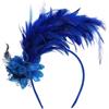 MWOOT Cerchietto Piume, 1920 Fascino Piumato, Blu Copricapo Piume per Donna, Fiore Artificiale Accessori per capelli per Cocktail Nozze Festa del Tè Decorazione