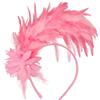 MWOOT Cerchietto Piume, 1920 Fascino Piumato, Rosa Copricapo Piume per Donna, Fiore Artificiale Accessori per capelli per Cocktail Nozze Festa del Tè Decorazione