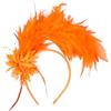 MWOOT Cerchietto Piume, 1920 Fascino Piumato, Arancia Copricapo Piume per Donna, Fiore Artificiale Accessori per capelli per Carnevale Cocktail Nozze Festa del Tè Decorazione